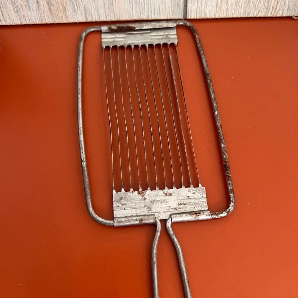 VTG‎ Japan Serrated Wire Cheese Tomato Slicer Metal Kitchen Tool Retro 10 Inch